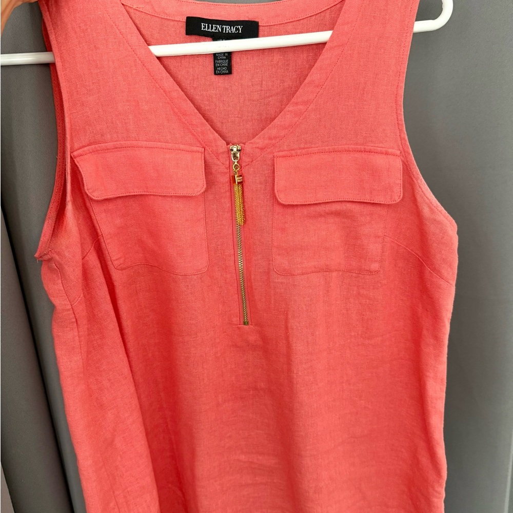 Ellen Tracy Coral Sleeveless Tank Top